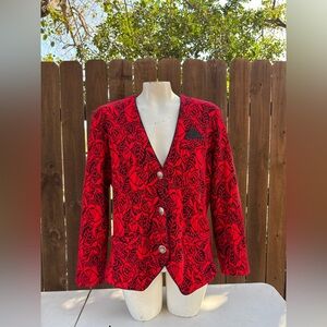 1970s Vintage Stuart Alan Floral blazer size 14 made in USA.